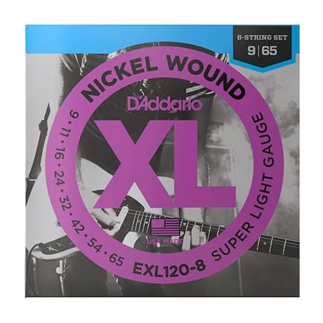 DADDARIO EXL120-8 9-65 Electric Guitar Strings Nickel Wound